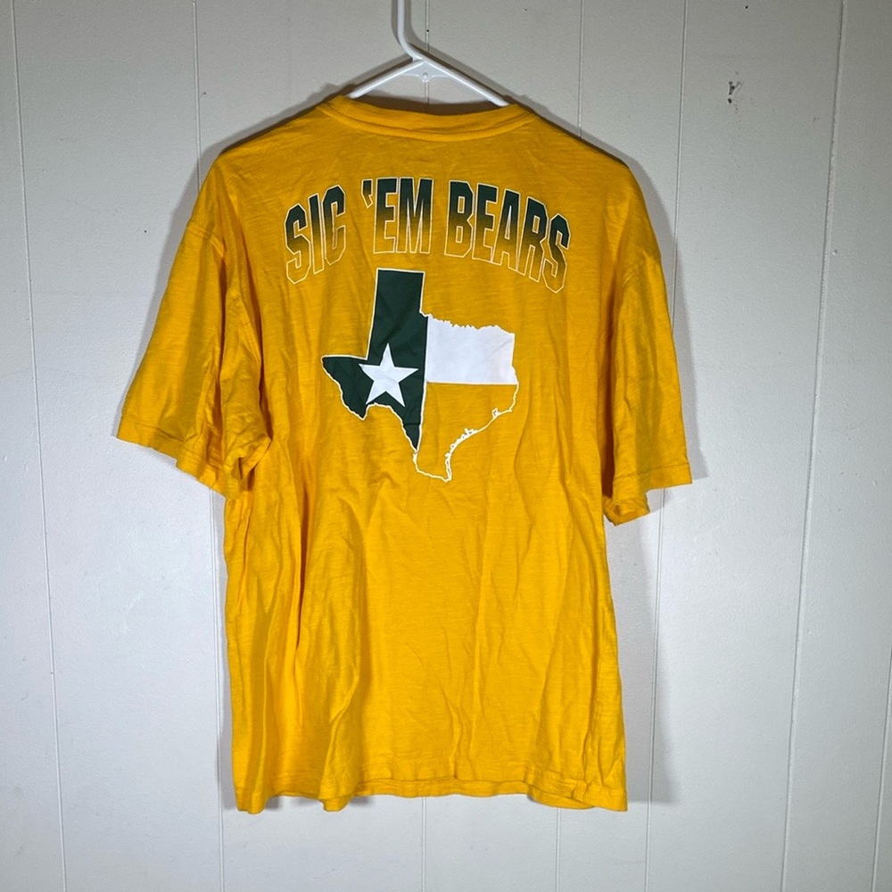 Colosseum Yellow Baylor BU Texas Graphic Tee double sided size large unisex